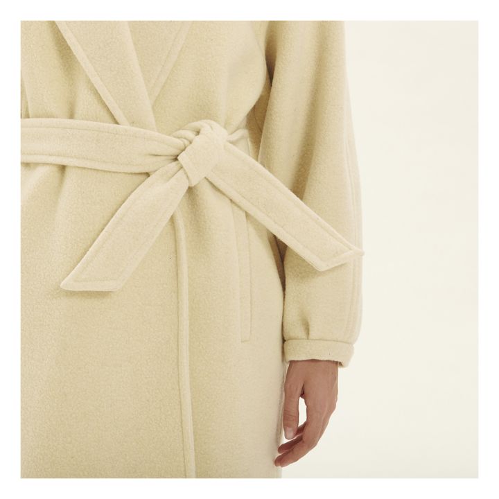 Karabay Belted Wool Coat | Ecru- Immagine del prodotto n°4
