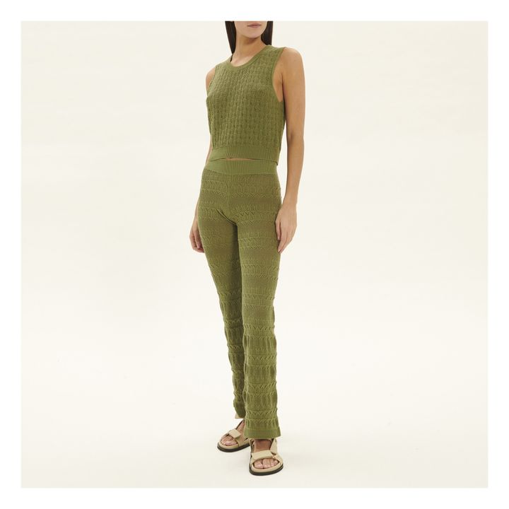Pointelle Vest | Verde oliva- Imagen del producto n°1