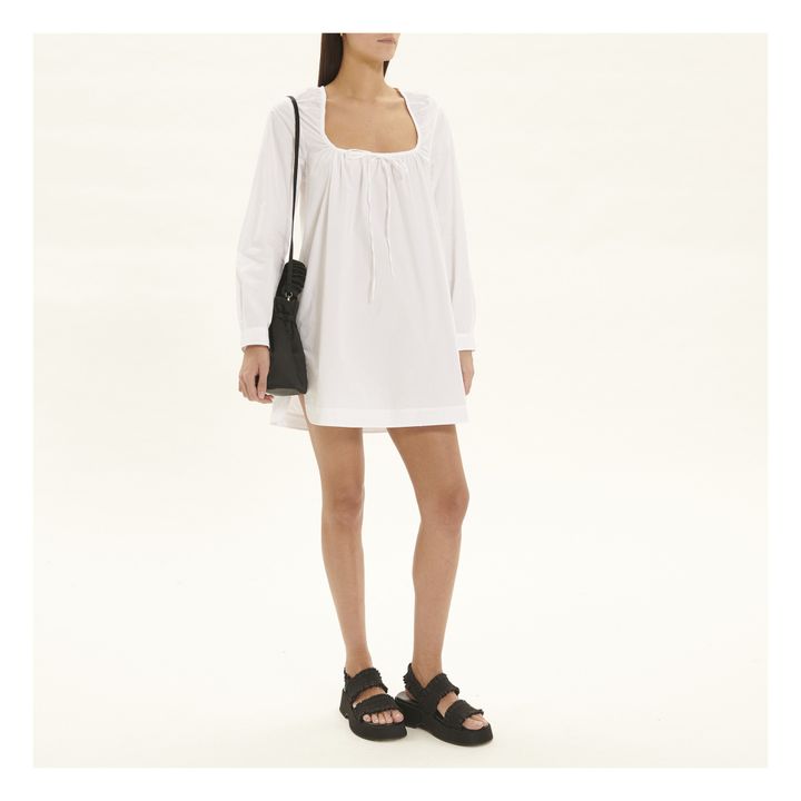 Organic Poplin Cotton Dress Square Neck | Bianco- Immagine del prodotto n°1