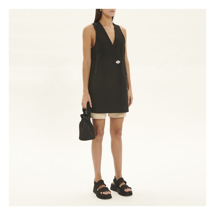 Organic Cotton Sleeveless Suit Jacket | Schwarz- Produktbild Nr. 1