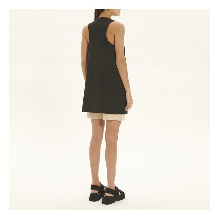 Organic Cotton Sleeveless Suit Jacket | Schwarz- Produktbild Nr. 2
