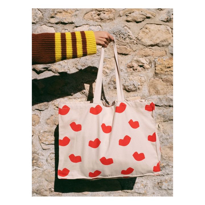 Cabas bouches | Rouge- Image produit n°1