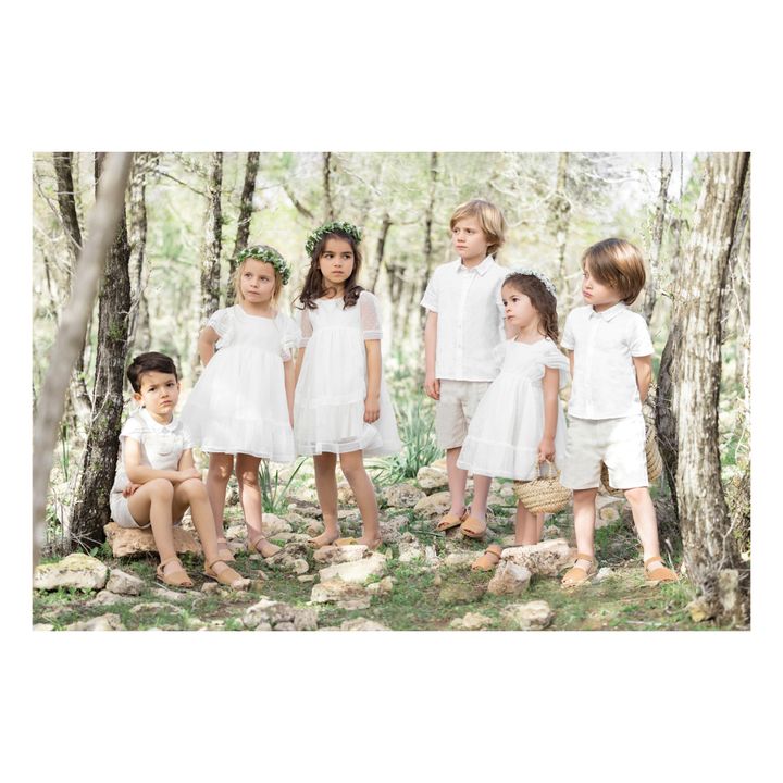 Pantalón corto de lino | Beige- Imagen del producto n°2