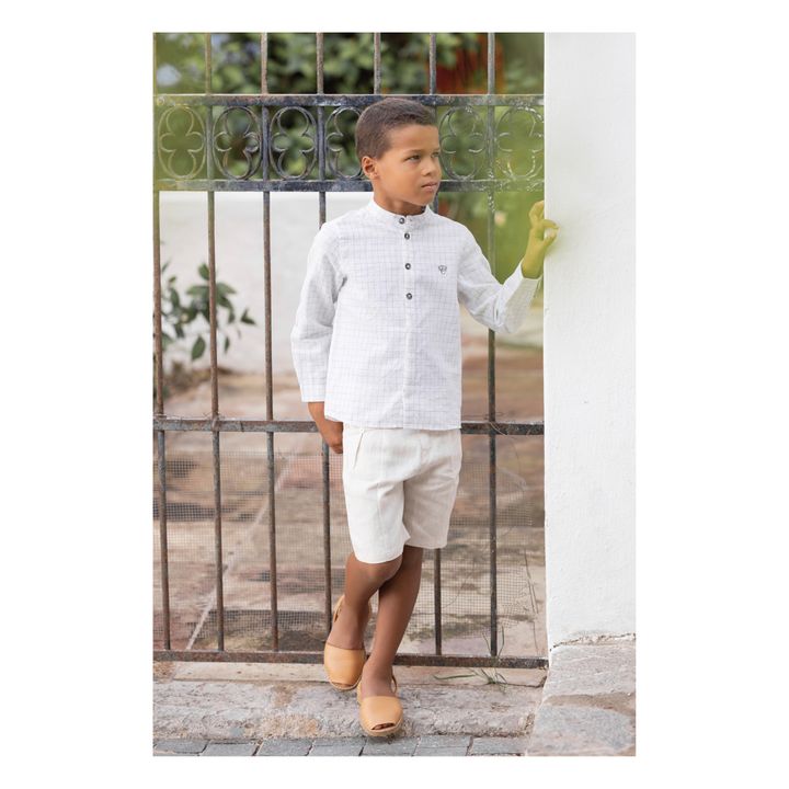 Pantalón corto de lino | Beige- Imagen del producto n°3
