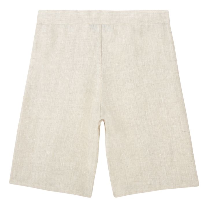 Pantalón corto de lino | Beige- Imagen del producto n°5