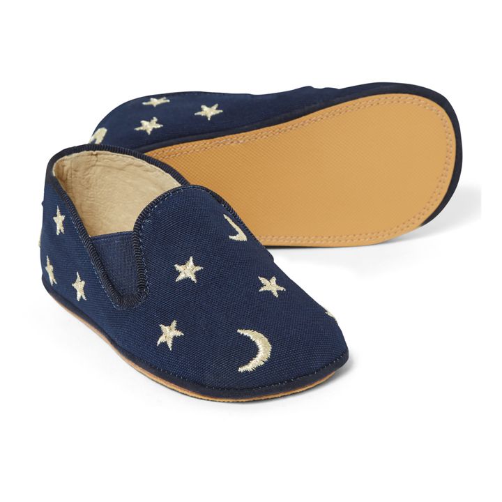 Chaussons Noa Coton Clair De Lune | Bleu marine- Image produit n°1