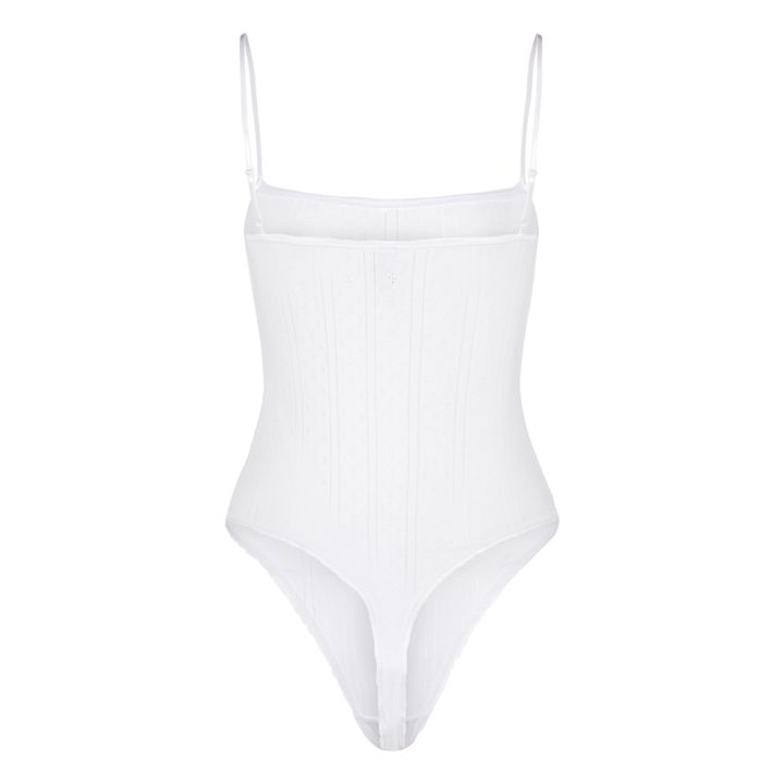 Body Pointelle in cotone organico | Bianco- Immagine del prodotto n°6