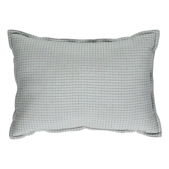 Cuscino ricamato, modello: Blue Check | Blu- Immagine del prodotto n°2