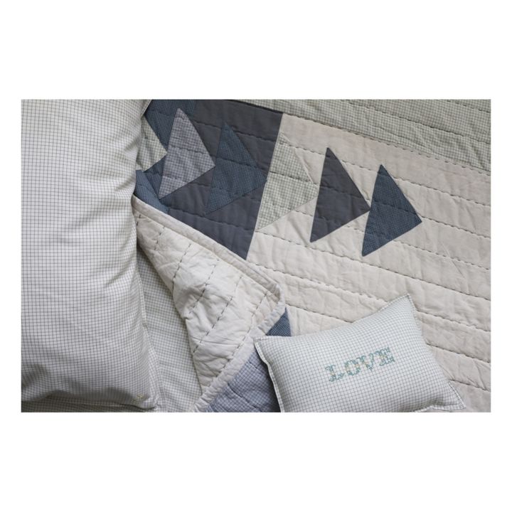 Cuscino ricamato, modello: Green Check | Verde- Immagine del prodotto n°5