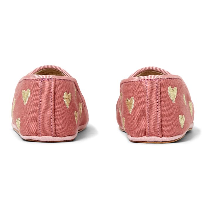 Pantofole, modello: Noa, in cotone, motivo: cuori | Rosa- Immagine del prodotto n°2