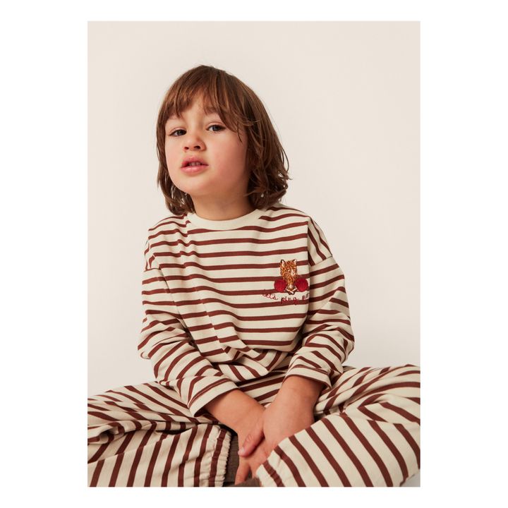 Gestreifte Bluse aus Bio-Baumwolle Amies | Beige- Produktbild Nr. 1