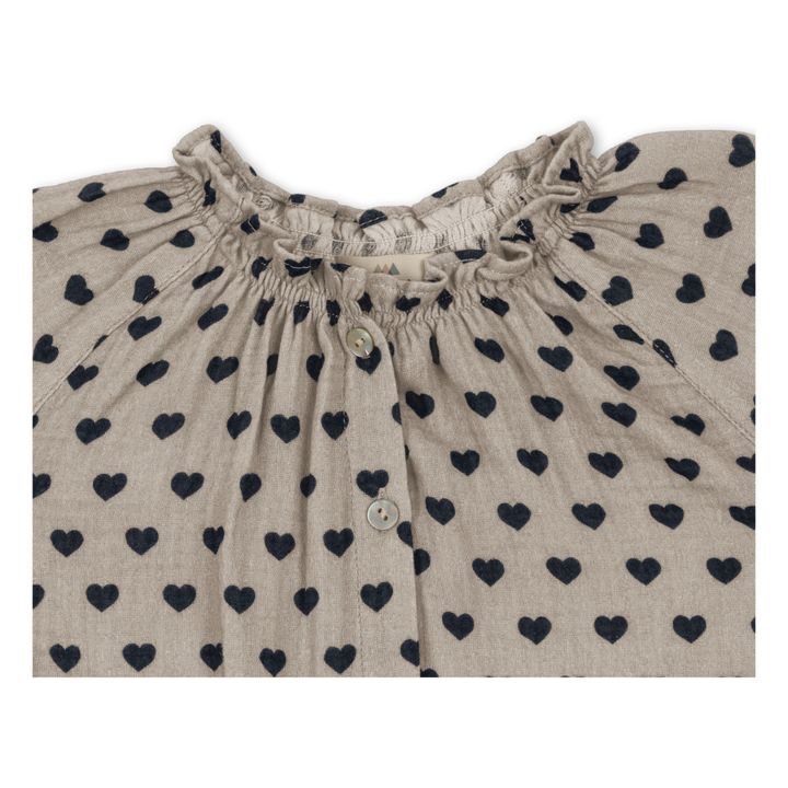 Bluse aus Bio-Baumwolle Herzen Coco | Hellgrau- Produktbild Nr. 1