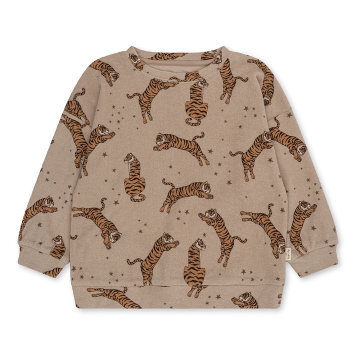 Sweatshirt aus Bio-Baumwolle Tigers Itty | Sandfarben- Produktbild Nr. 0