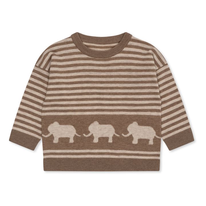 Gestreifter Pullover aus Merino-Bio-Baumwolle Loui | Braun- Produktbild Nr. 0