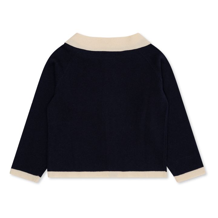 Cardigan Col Claudine Tricot Coton Bio Venton | Bleu marine- Image produit n°6