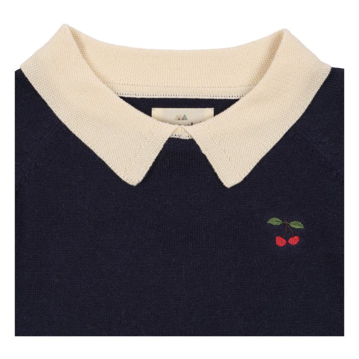 Robe Col Claudine Tricot Coton Bio Venton | Bleu marine- Image produit n°6