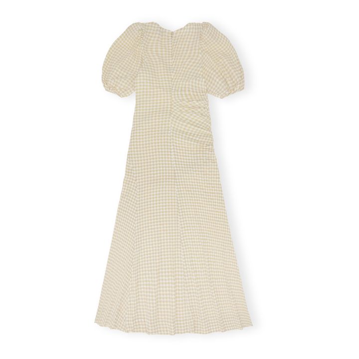 Vestido elástico de crepé de algodón reciclado | Amarillo palo- Imagen del producto n°1