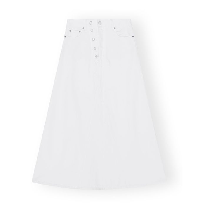 Double Fly Denim Organic Cotton Skirt | Blanco- Imagen del producto n°0