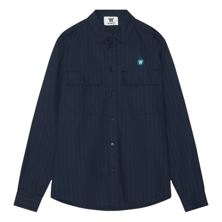 Camicia Carson a spina di pesce | Blu marino- Immagine del prodotto n°0