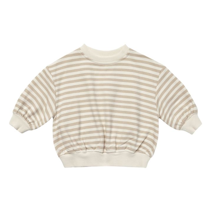 Sweat Coton Bio Rayé | Beige- Image produit n°0