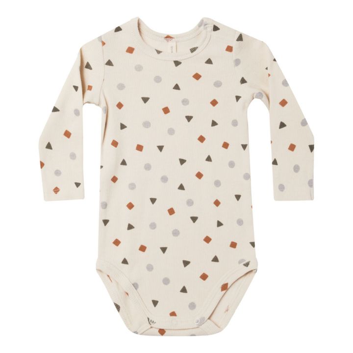 Body Coton Bio Imprimé Geo | Ecru- Image produit n°0
