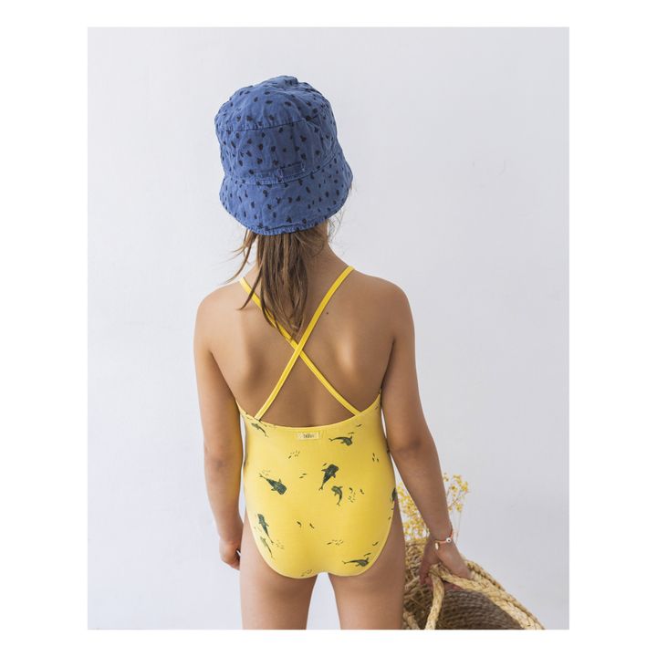 Gorro de algodón orgánico para bebé con estampado animal print | Azul Marino- Imagen del producto n°6