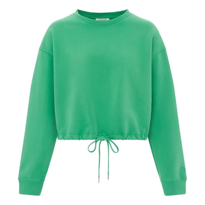 Jersey anudado de moletón orgánico | Verde- Imagen del producto n°0