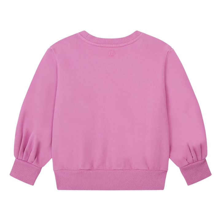 Sweat Fille Boxy Molleton Bio | Rose bonbon- Image produit n°2