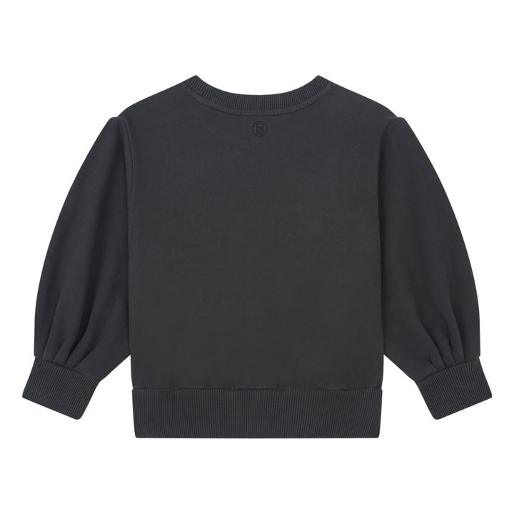 Sweat Fille Boxy Molleton Bio | Noir- Image produit n°2