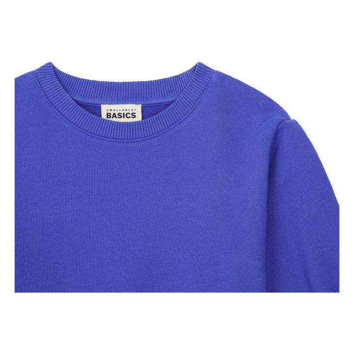 Boxy Organic Fleece Sweatshirt | Indigo blue- Product image n°1