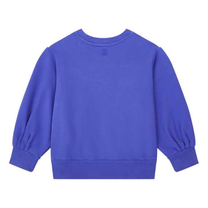 Sweat Fille Boxy Molleton Bio | Bleu indigo- Image produit n°2