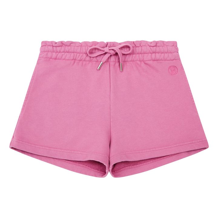Short Fille Molleton Bio | Rose bonbon- Image produit n°0