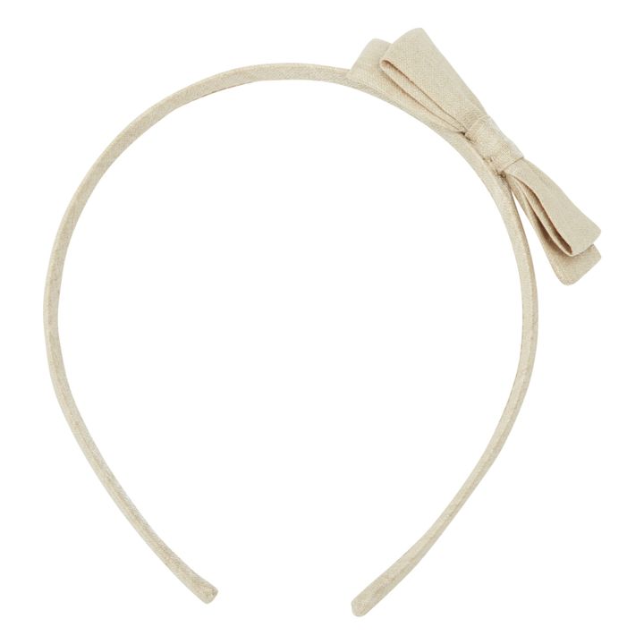 Cerchietto in lino, con nodo | Beige- Immagine del prodotto n°0