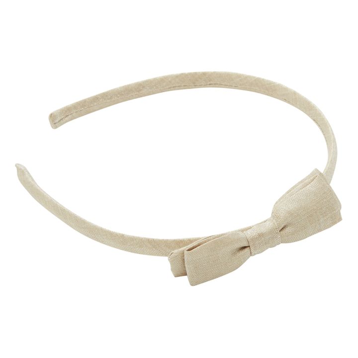 Cerchietto in lino, con nodo | Beige- Immagine del prodotto n°1