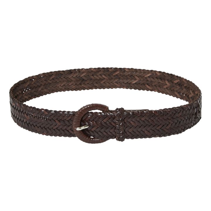 Cinturón trenzado de 4 cm | Marrón- Imagen del producto n°0