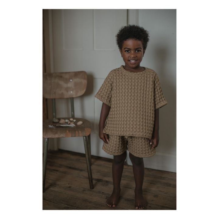 Top Coton Bio Gauffré The Bay | Camel- Image produit n°1