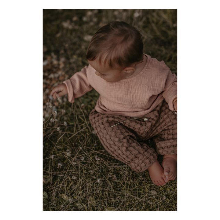 Pantalon Coton Bio Gauffré The Bay | Chocolat- Image produit n°4
