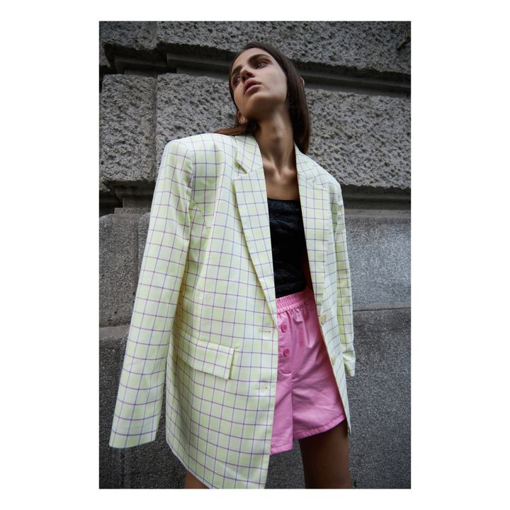 Chaqueta a cuadros Mirella | Amarillo Limón- Imagen del producto n°5