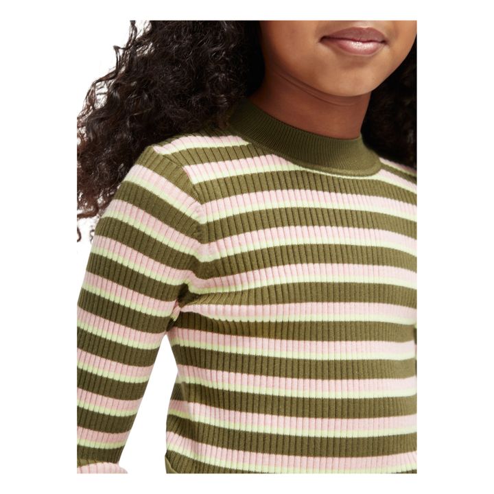 Maglione a Righe | Verde militare- Immagine del prodotto n°3
