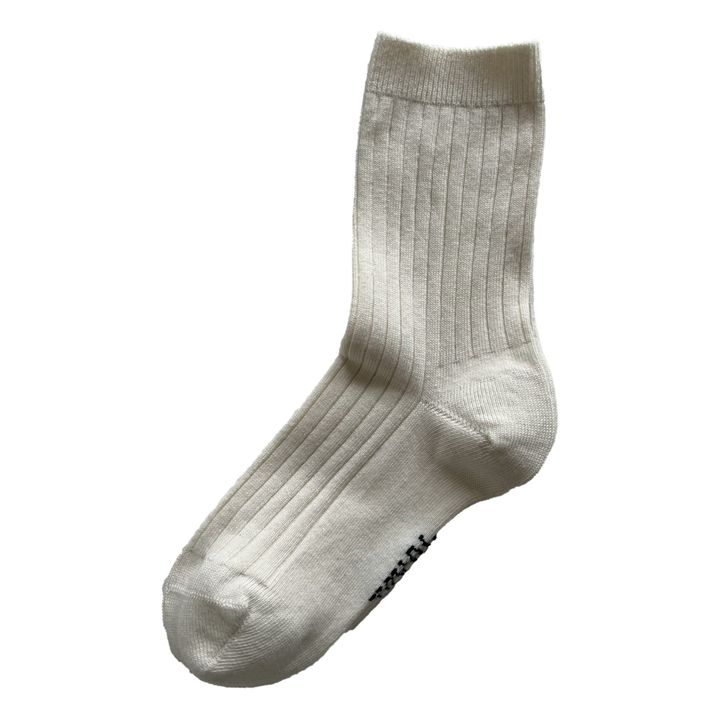 Calcetines de cachemira calados Max | Crema- Imagen del producto n°0