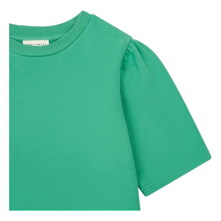 Robe Fille Manches Amples Molleton Bio | Vert- Image produit n°1