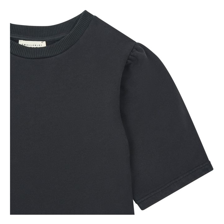 Girl's Organic Fleece Dress with Loose Sleeves | Negro- Imagen del producto n°1