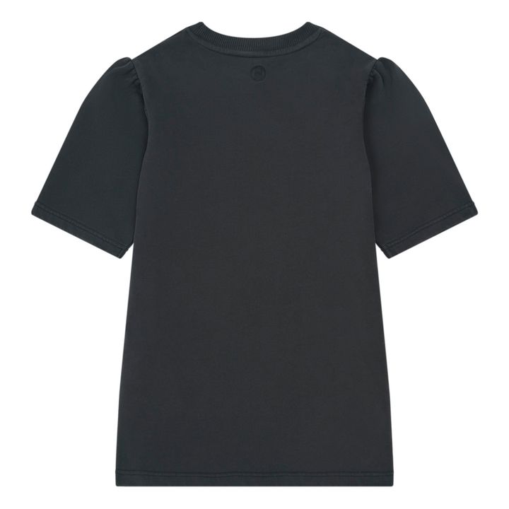 Robe Fille Manches Amples Molleton Bio | Noir- Image produit n°2