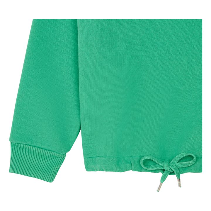 Organic Fleece Girls Tie Sweatshirt | Verde- Immagine del prodotto n°1