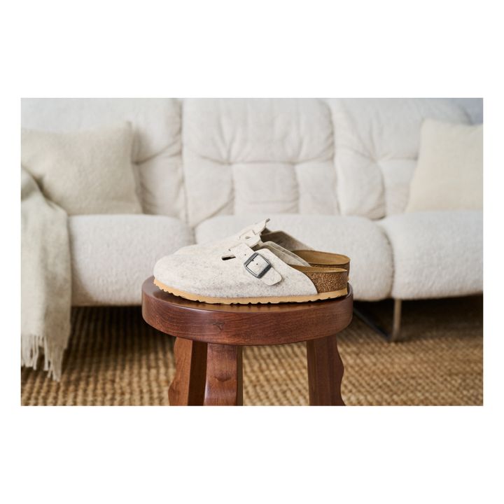 Clogs Boston Wolle Schuh Normal | Grauweiß- Produktbild Nr. 2
