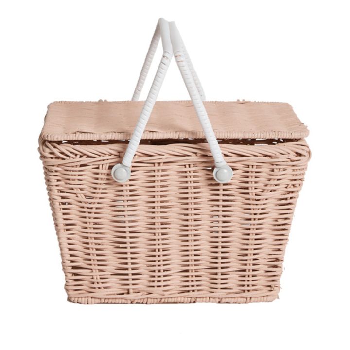 Canestro in rattan Piki | Rosa chiaro- Immagine del prodotto n°0