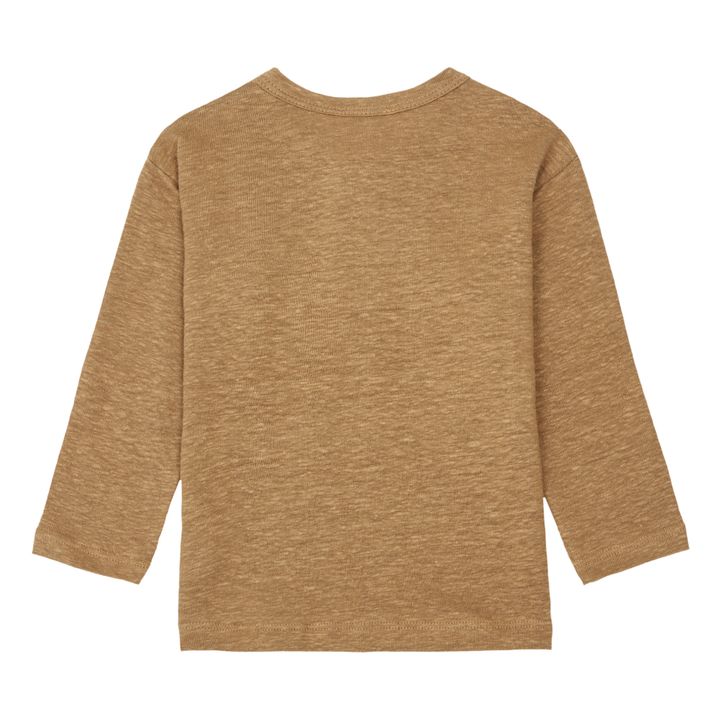 Camiseta de lino de manga larga Beto | Camel- Imagen del producto n°2