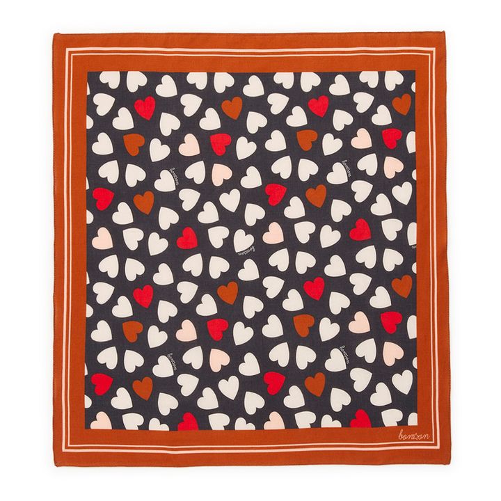 Kopftuch Herzen 100x100cm | Schwarz- Produktbild Nr. 0