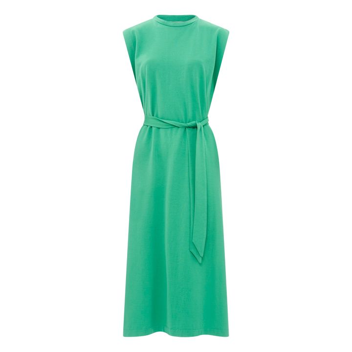Women's Organic Cotton Tank Dress With Slits | Verde- Immagine del prodotto n°0