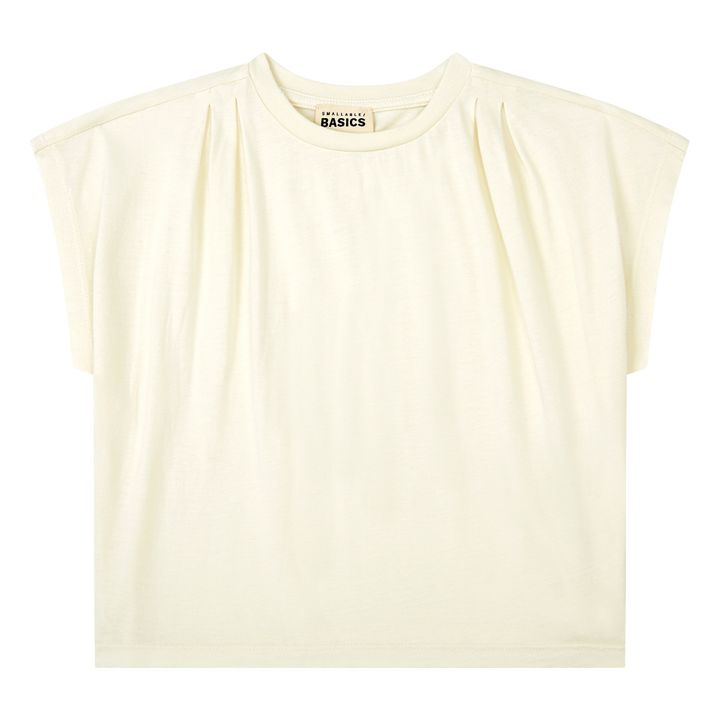 Camiseta plisada de algodón orgánico Niña | Blanco Roto- Imagen del producto n°0
